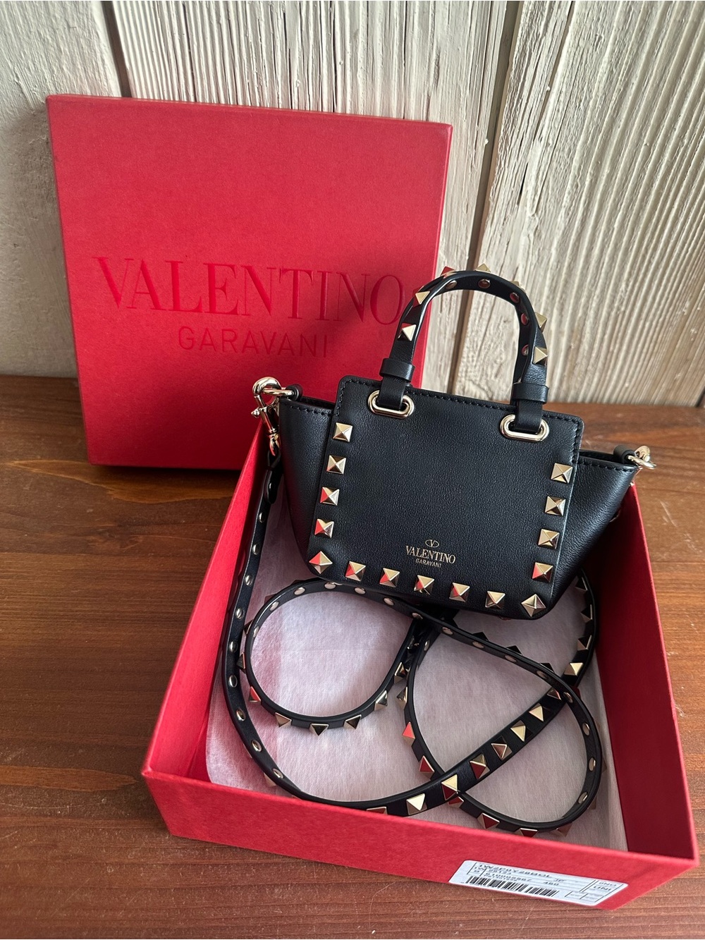 Valentino Garavani NIB Black Leather Mini Rockstud Crossbody Shoulder Bag - Picture 2 of 15